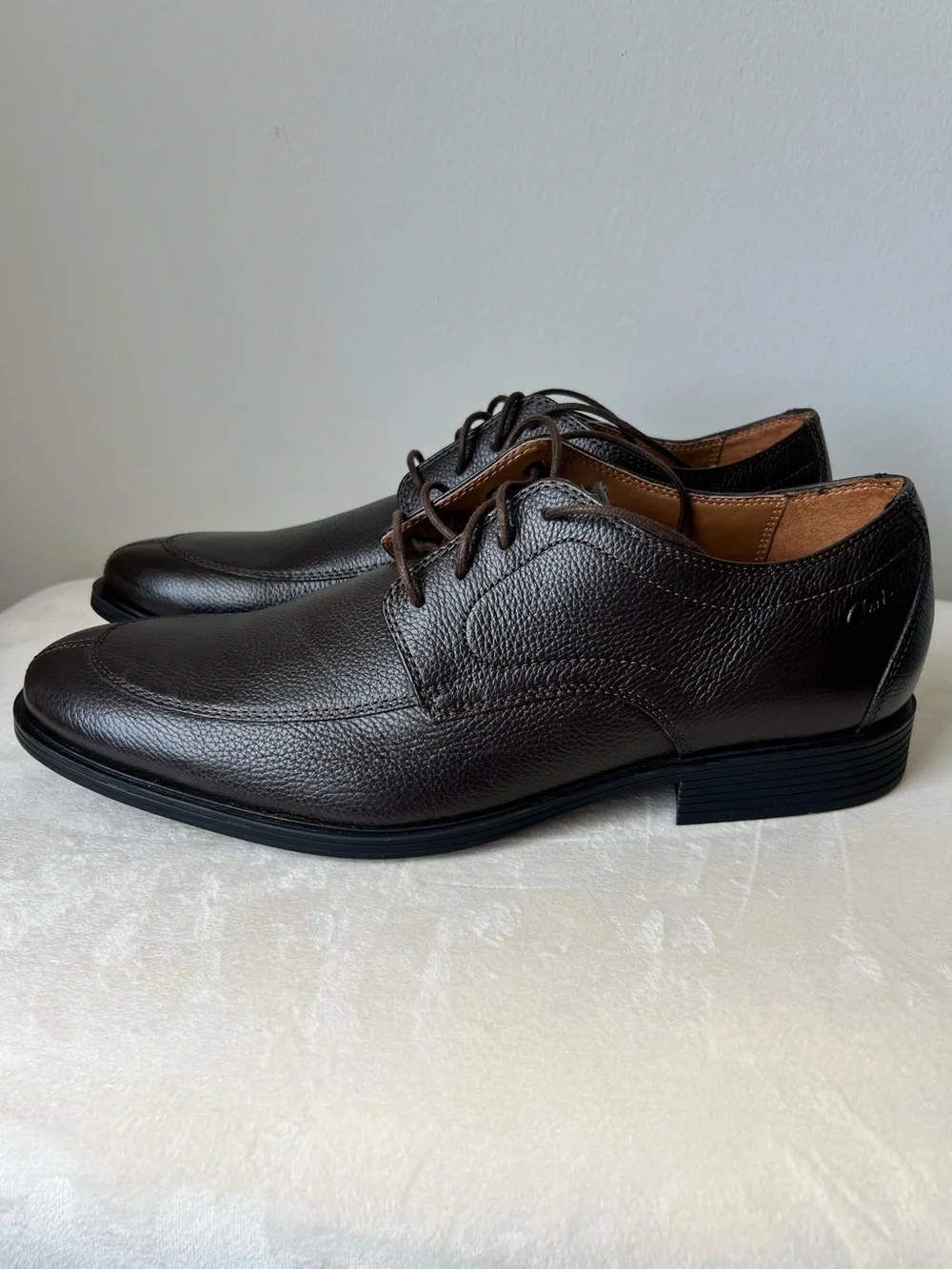 CLARKS Whiddon Apron Leather Datk Brown Oxford Size 13